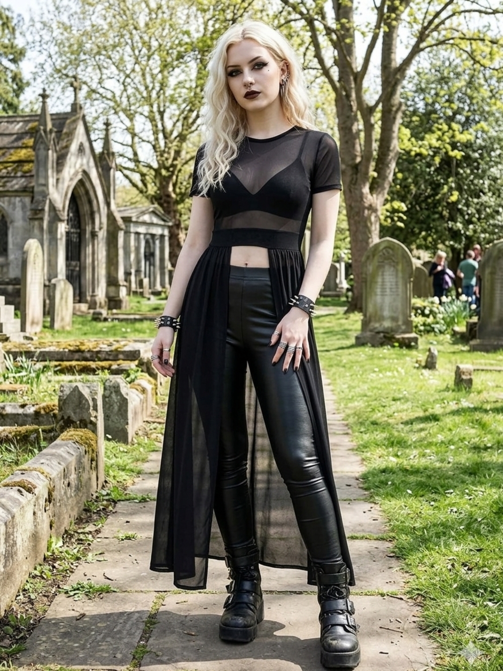 Women's Black Sheer Overlay Crop Camisole Top
